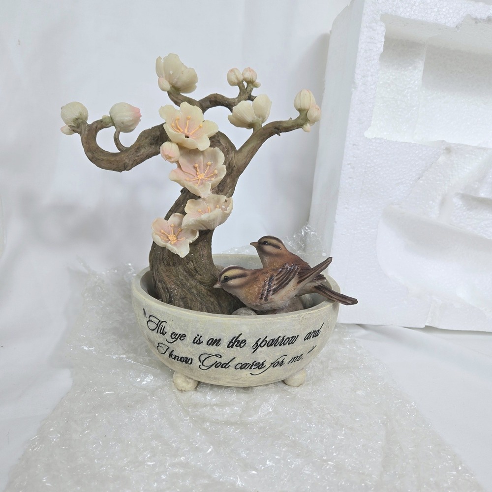 Hour Of Power 2004 Sparrows Club Cherry Blossom Sparrow Resin Tabletop Decor NEW